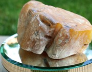 Thumbnail preview of big raw amber chunk, Baltic-type Ukrainian amber, even color distribution, Tasbih carving quality material