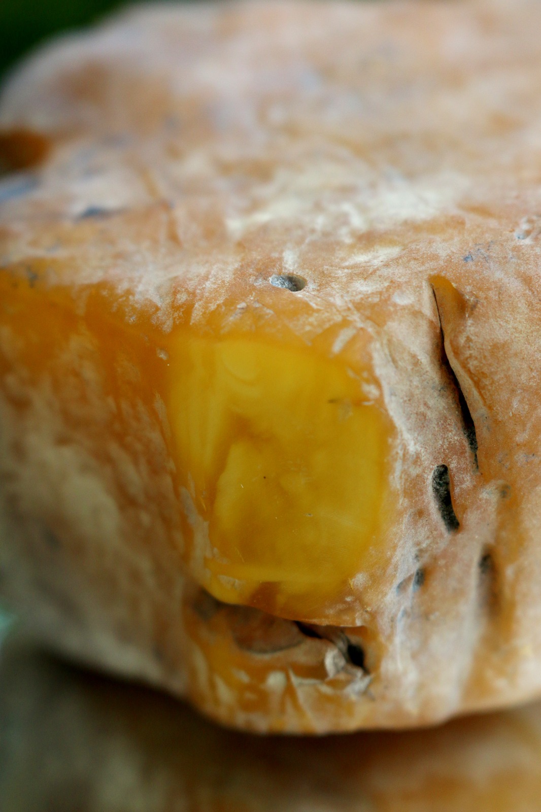 Full-size detail view of large untreated amber piece, Ukrainian Rovno Amber origin, no visible internal cracks, carving grade material