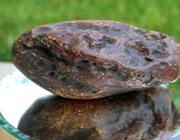Thumbnail preview of large untreated amber piece, 428 gram, cherry amber accent, carving grade material for Misbaha beads