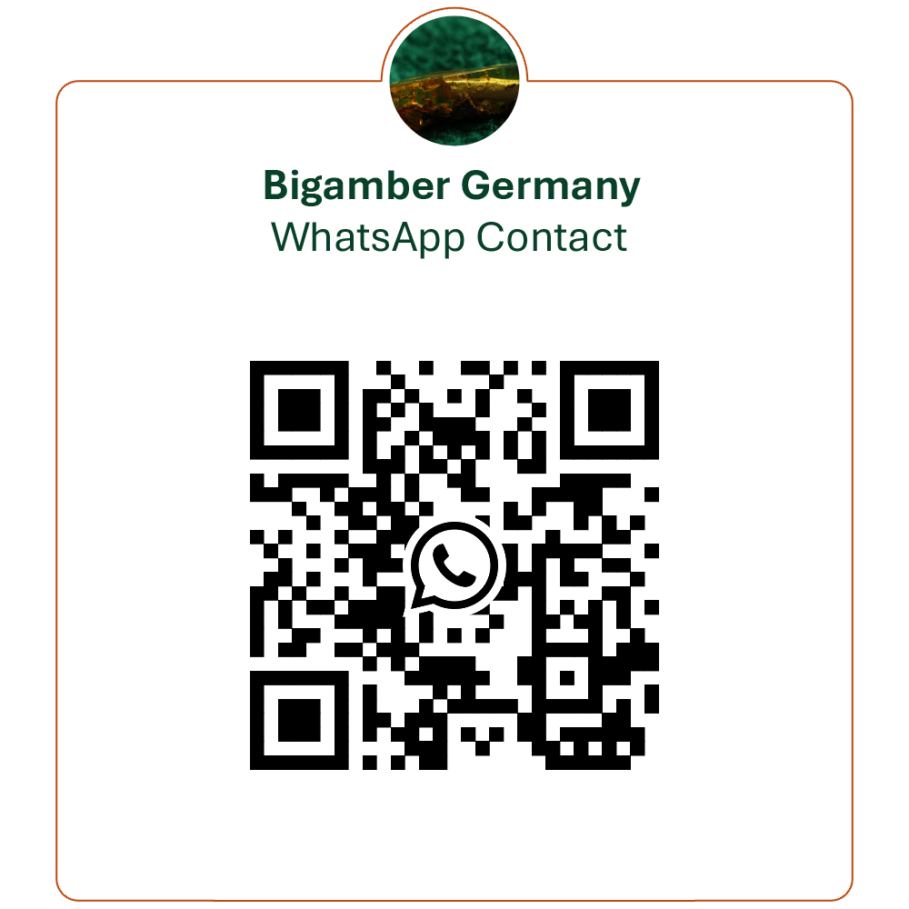 WhatsApp QR code for Bigamber Germany raw amber B2B contact